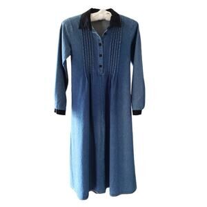 Copper Key Women's Size 12 Midi Length Denim Jumper Dress 90s Style Modest